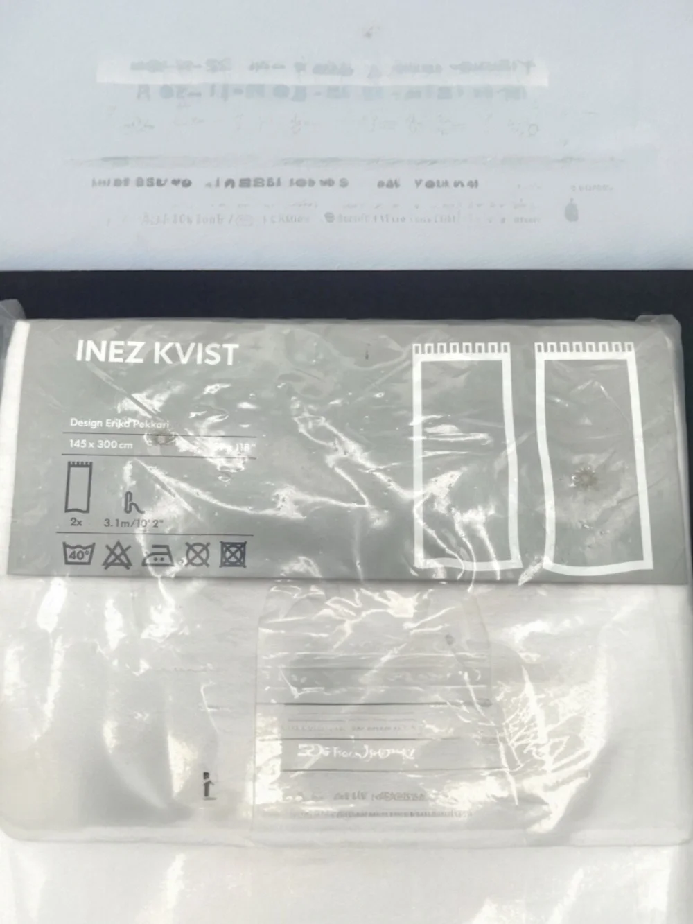 New IKEA Inez Kvist Ghost Tree White Curtain Panels 57”x 118” 2 Curtain Panels
